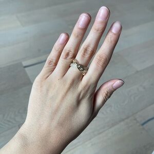 Sterling Silver/Gold Plated Criss-Cross Ring